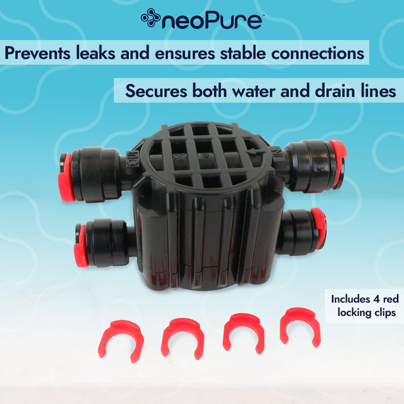ASV-204E-ALC Automatic Shutoff Valve for RO Systems, 1/4" Quick-Connect, Includes