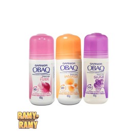 OBAO 3 Desodorante SUAVE , INTENSA Y FLORAL  Tentacion Roll On Antiperspirant 65g .
