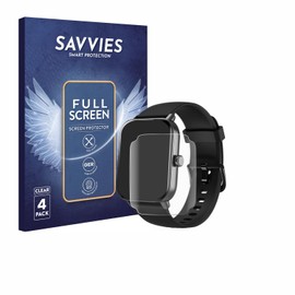 Savvies (4 Pack Full-Screen Protection Film compatible with Yoever IDW19 1.8" Full Cover Screen Protector 3D Curved [Edge to Edge]