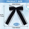 CustomyLife 1pcs Black Lace Hair Bow Clip Coquette Bow Barrettes