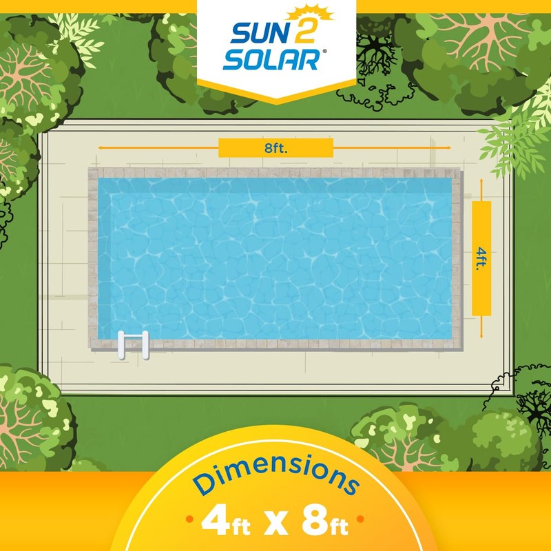 Sun2Solar Clear 4 ft x 8 ft Rectangle Pool Solar
