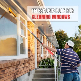 DIYSELF 12 FT Paint Roller Extension Pole, Adjustable Telescoping Pole for Cleaning, Comfortable Grip, Extendable Pole for High Reach Painting & Gutter Cleaning, 4.8-12 Ft Paint Pole