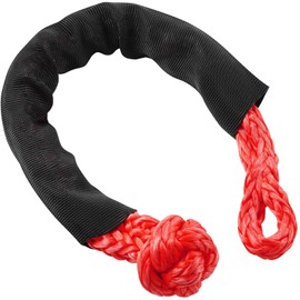 Happybuy Synthetic Soft Shackle, 1/2" x 22" (2 Pack) 44092 lbs (20 Ton) Breaking Strength Recovery Tow Shackles with Extra 2 Sleeves & Storage Bag for UTV, ATV, Trucks, Jeep, Off-Road Vehicles, Red