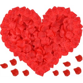 YSTrillion Hand Rose Petals, Pack of 1500 Rose Petals, Artificial Flowers, Valentine's Day, Romantic Decoration, Rose Petals, Silk Scattered Flowers Confetti Decoration for Anniversaries, Wedding,