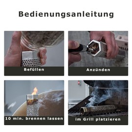 MARINDO Cold Smoke Generator - Smoking Tube Including Smoking Hook & Brush | Cold Smoke Generator for Smoking Ovens | Smoke Pipe for Smoking | Alternative to Smoking Snail | Cold Smoke Generator