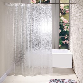 Hometree translucent shower curtain (180x180cm)/ bathroom bath curtain 8ea