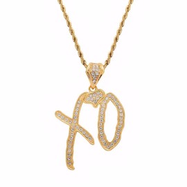 Sparkling XO Necklace for Women XO Pendant Jewelry for Date Party and Special Occasions - Gold