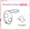 ITADAKU 10pcs Adjustable Silver Nail Rings - Reusable Detachable Metal