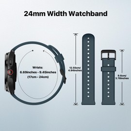 Ticwatch Pro 5 Smartwatch Band Replacement 24mm Width Silicone Watch Strap Quick Release Genuine Watch Band Only for Pro 5 Watch, Twilight Blue