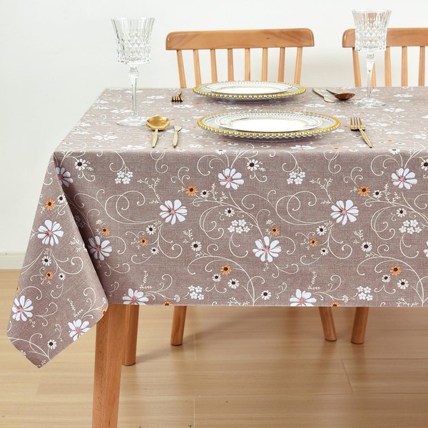 LOHASCASA Vinyl Tablecloths for Rectangle Tables Reusable PVC Waterproof Plastic