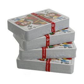 NORDIC SCHILLER NS Playing Cards Card Game Rummy Professional Quality for Rummy, Bridge, Canasta Poker or Skat, 55 Sheets Blue and Red (4 Decks (2 x Red, 2 x Blue)