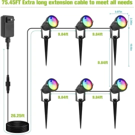 VOLISUN Spotlights Low Voltage Landscape ligths with Transformer Outdoor Uplights 6pack
