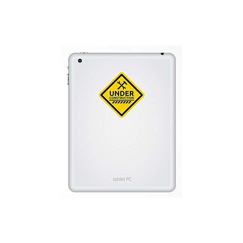 2 x 10cm Under Construction Sign Vinyl Stickers - H&S