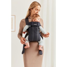 BabyBjörn Baby Carrier Mini, Anthracite, 3D Mesh | Newborn Carrier (7-25 lbs), Ergonomic, Easy-to-Use