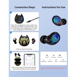 Instiwitt Kids Wireless Earbuds Bluetooth Noise Cancelling Earbuds IPX6 Waterproof in-Ear Headphones with Microphone Charging Case Deep Bass Touch Control 36H Playtime Headset for Sports Work