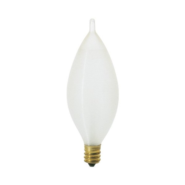 Satco S3404 40 Watt 310 Lumens C11 Incandescent Soft Whtie 2700K Candelabra Base Satin Spun Light Bulb, Dimmable