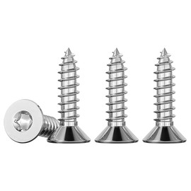 Drenky Pack of 100 M5 x 16 Torx Screws 304 Stainless Steel Sheet Metal Screws Flat Head Screws DIY Woodworking Screws Stainless Steel 304 Full Thread Woodworking Fixing