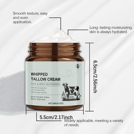 Rindertalg & Roher Honig Gesichtscreme, Deeply Nourishing for Face & Body, Feuchtigkeitspflege für All Skin | 120g