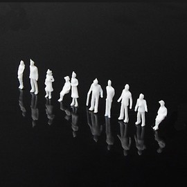 Set of about 100 Dioramas, Model, Diorama Creation, People White (1/100), Mini Figure, Prizer, Scene Collection, Plastic Model, Scale, Plastic Model, Human Figure, People, Doll, Unpainted, 0.4 inch (1