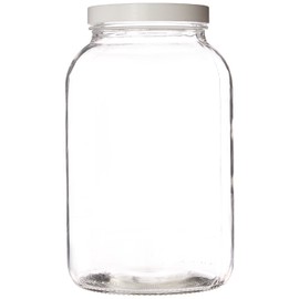 Home Brew Ohio One gallon Wide Mouth Glass Jar with Lid-Set of 6
