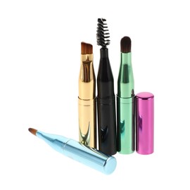 Ipetboom Travel Makeup Brush Set for Women Portable Multiuse Eyeshadow Lip Eyebrow Brushes with Compact Design Essential Facial Kit for Touchups