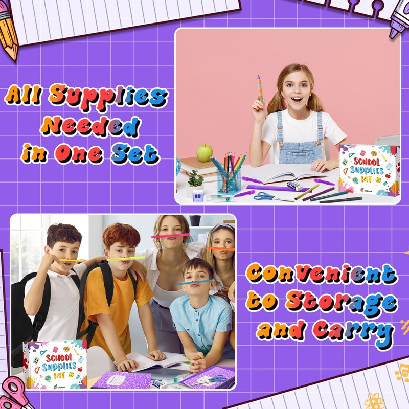 Gilprop 39 Pcs Back to Supplies Essentials Bundle Include Pencils