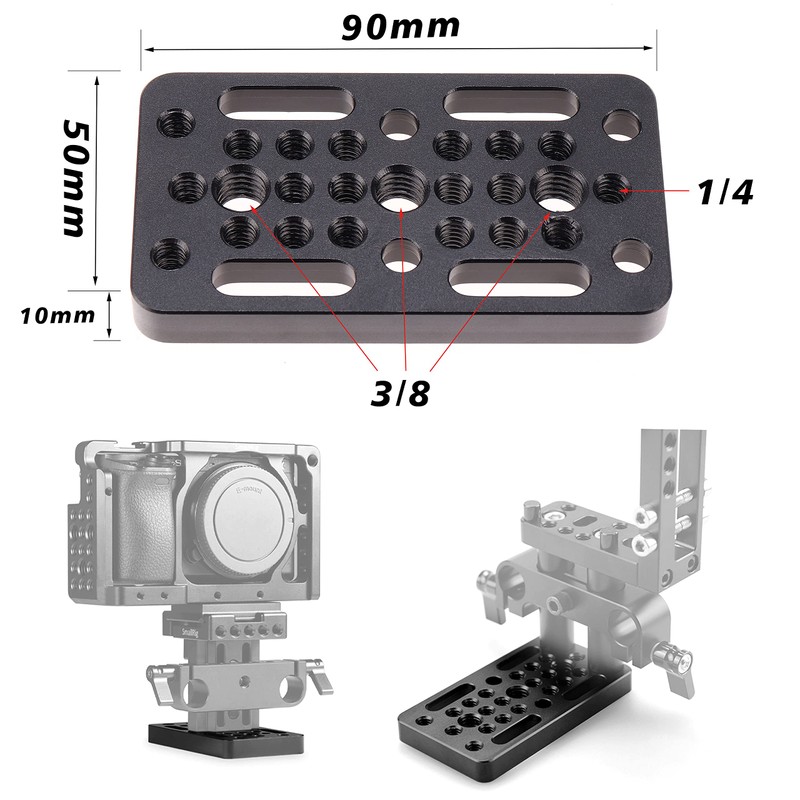 FocusFoto Multi-Purpose Extension Switching Cheese Plate Camera Baseplate with 1/4"-20