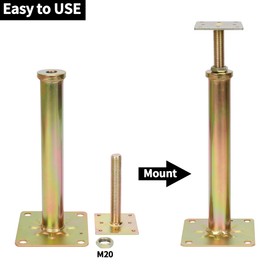 4 PCS House Floor Jacks Post for Leveling and Lifting, 11.6" to 16.1" Height Range Adjustable Jack Post 8800 Lbs Max Weight Capacity Floor Joist Jack, Basement Floor Jacks for House Leveling