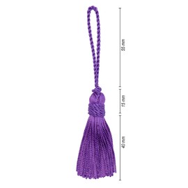 TEXTEX = Cuquillo Tassel with Tied on the Head. 5cm Long. 100% Rayon. Bag of 5 Units - (Purple)
