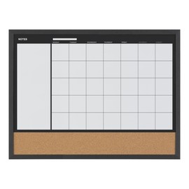 MasterVision 3-in-1 Calendar Planner Board, Black Frame, 18 x 24 Inches (MX04511161)