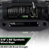 Synthetic Winch Rope with Hook, 3/8" x 92ft 26500LBS Winch