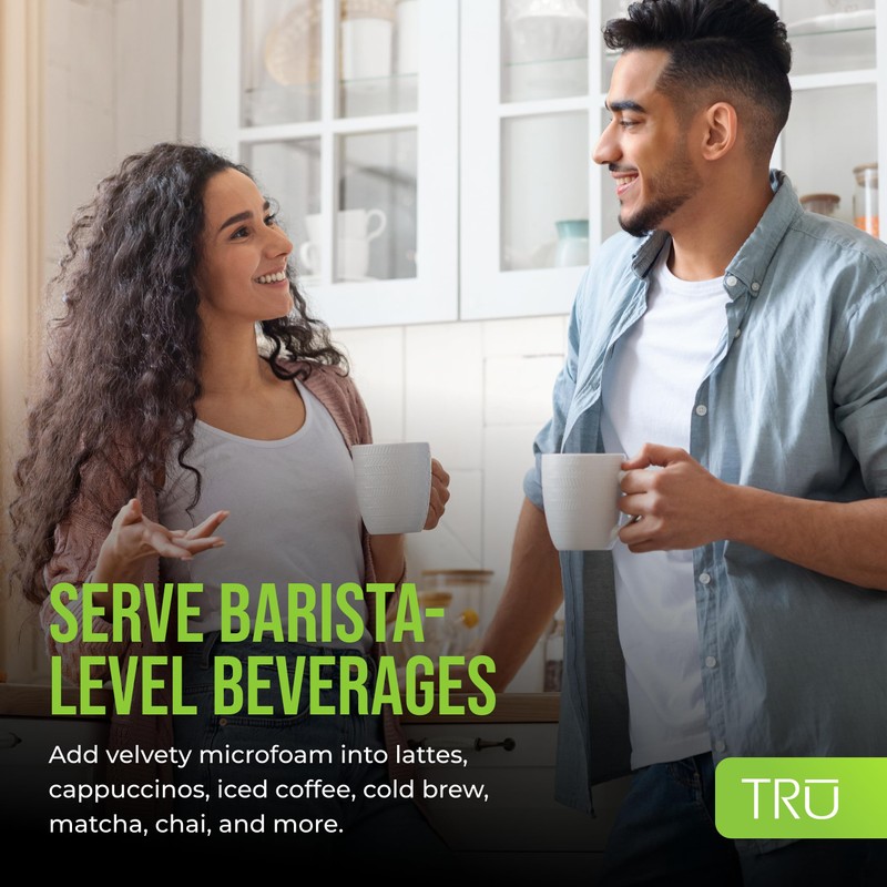 TRU Electric Milk Frother - Convenient Foam Maker for Lattes,