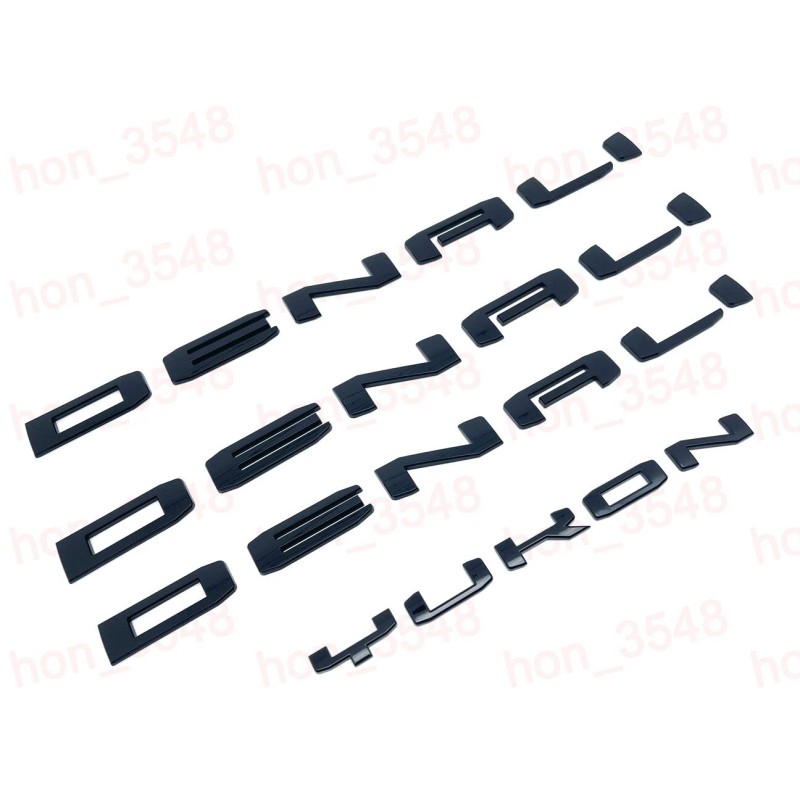 GMC Gloss Black Door Rear DENALI Yukon Emblems Letters 2025