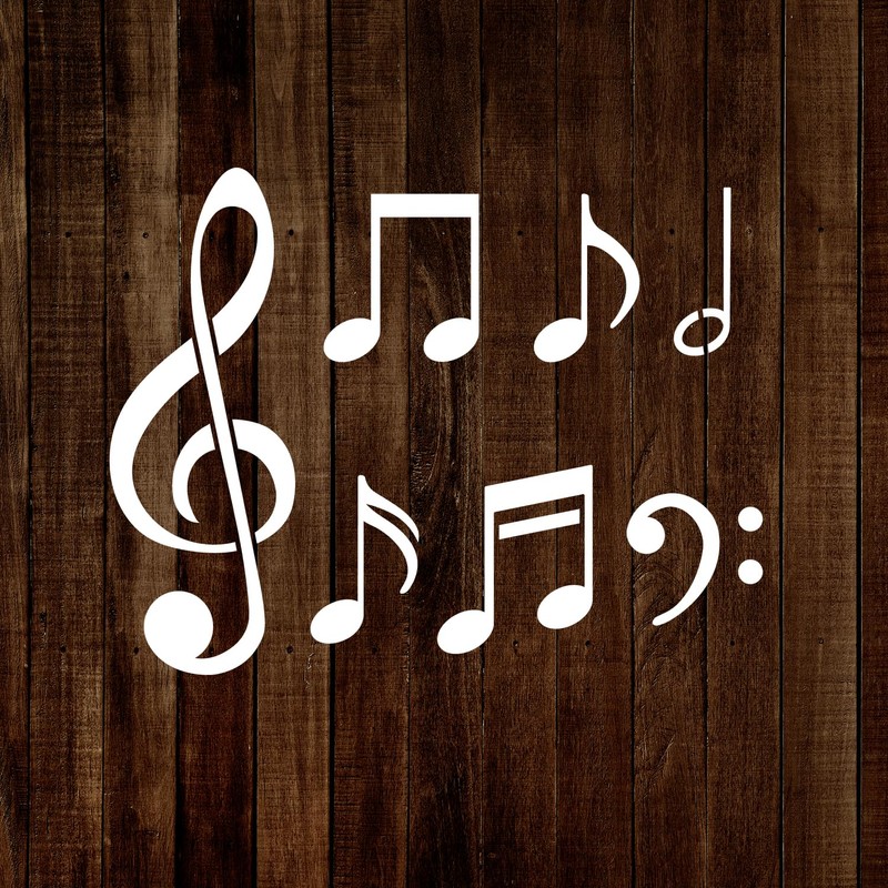 MAGJUCHE Music Notes Stencil 6 Inches, Reusable Musical Stencil for
