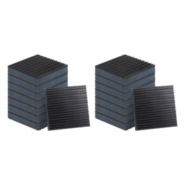 uxcell 16pcs Ribbed Anti-Vibration Isolation Rubber Pads 4" Length x 7/8" Thick, Square Anti Vibration Pads with EVA Center Layer for HVAC Air Compressor Washer