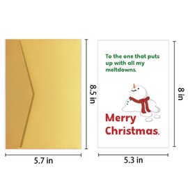 Hilarious Christmas Card for Him Her, Sweet Christmas Card for Boyfriend Husband, Funny Snowman Card, Thank You Holiday Card for Bestie