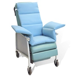 NYOrtho Geri-Chair Comfort Seat Cushion: Light Blue Super-Soft Peachskin Anti-Microbial/Water-Resistant 47"L x 18"W