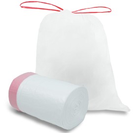 O2frepak 8 Gallon Size Large Kitchen Drawstring Trash Bags,Heavy Duty,Tasteless,Strong Garbage Bags (100 Count,White)