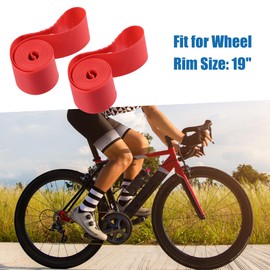 A ABSOPRO 16" Bike Wheel Rim Strip Rim Tape Inner Tube Band PVC Red (Set of 2)