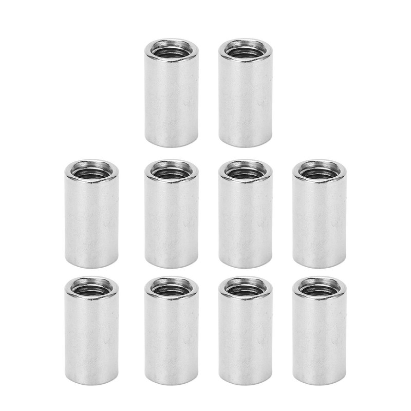 10Pcs Round Coupling Nut Stainless Steel Female Thread M10 Connector