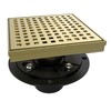 WEBANG 6 Inch Square Shower Drain Gold Floor Drain with