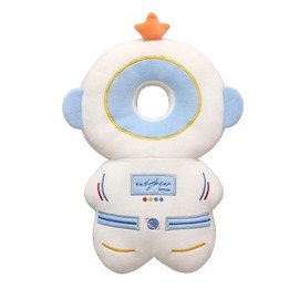 PLOVZ Baby Head Protector Backpack Head Protection Pillow, Baby Helmet for Crawling Walking and Baby Teething Toys 3Pcs Set(White Astronaut)
