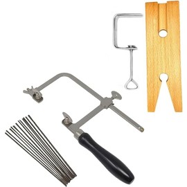 3 in 1 Professional Jeweler's Saw Set Saw Frame Kit 144 Blades Wooden Pin Clamp Wood Metal Jewelry Making Kit