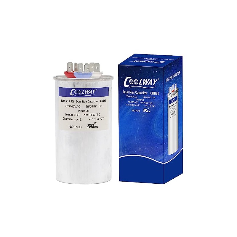 COOLWAY 50/5 uF 50+5 MFD ± 5% 370 V o