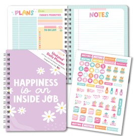 Retro Undated Daily Planner - Daily Planner Undated Planner Notebook, To Do List Notebook For Work Planner, Daily To Do List Planner, Daily Planners For Women, Day Planner, Hourly Planner Undated