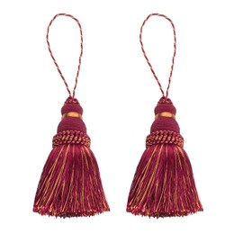Fenghuangwu Colorful Tassel Key Tassel DIY Accessories for Curtain and Home Decoration (Mix red, 2P)