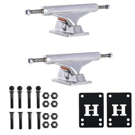INDEPENDENT Skateboard Trucks Mids Silver 159 (8.75") + Risers & Hardware Kit