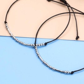 Valentine's Day Morse Code Bracelet I Love You Friendship Couple Family Bracelet Gift, Stainless Steel