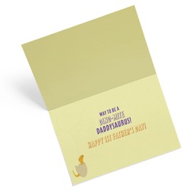 1Up Greetings 1st Fathers Day Card | Happy First Fathers Day Card From Baby Dinosaur | (Single Card and Envelope)