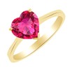 AFFY Heart Shape Simulated Ruby Solitaire Engagement Ring in 14k